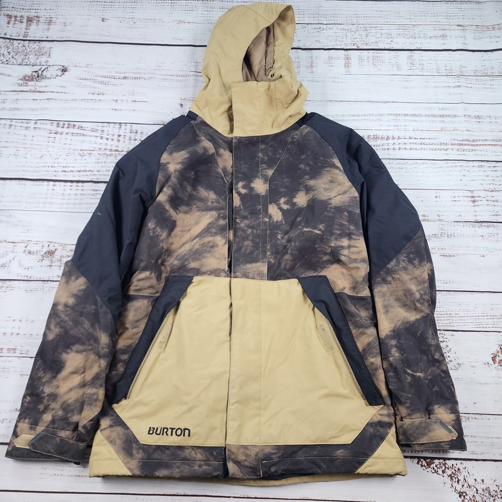 Burton x Mountain Dew Mens Small Dryride Snowboard Jacket Hooded Tie Dye